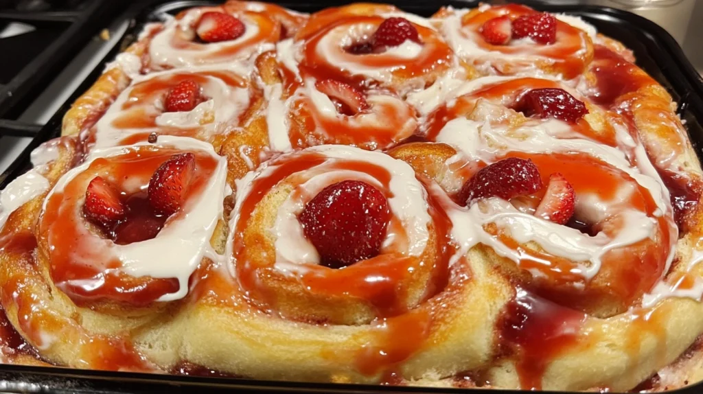 Strawberry Cheesecake Cinnamon Rolls